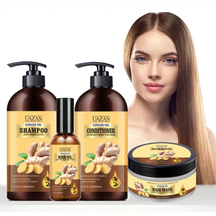 Wholesale UAZAN Custom Organic Herbal Deep Moisture Anti Hair Loss Dandruff Ginger Hair Regrowth Shampoo And Conditioner - Image 2
