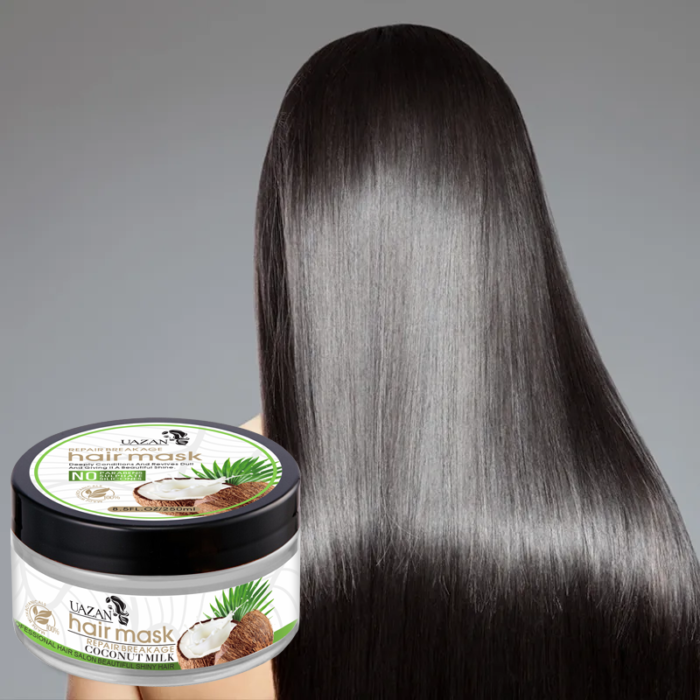 Wholesale UAZAN Private Label Organic Vegan Coconut Hair Mask Hydrating Moisturizing Keratin Cream Smooth Herbal Hair Treatment Hot Selling - Image 3