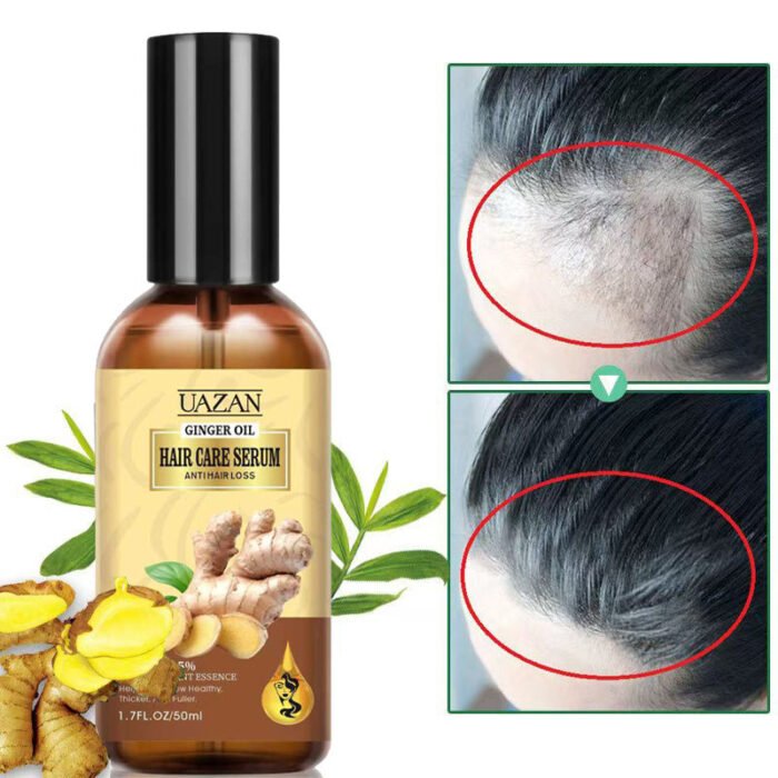 Wholesale 50ml UAZAN Organic Ginger Hair Care Serum Nourishing Scalp Repair Breakage Anti Hair Loss Ginger Hair Growth Oil - Image 4