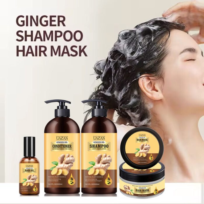 Wholesale UAZAN Custom Organic Herbal Deep Moisture Anti Hair Loss Dandruff Ginger Hair Regrowth Shampoo And Conditioner - Image 3