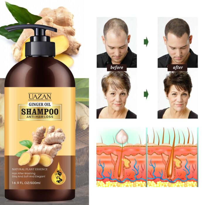 Wholesale UAZAN Custom Organic Herbal Deep Moisture Anti Hair Loss Dandruff Ginger Hair Regrowth Shampoo And Conditioner - Image 7
