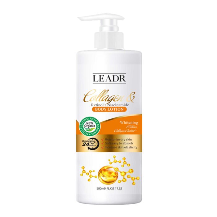 Wholesale LEADR OEM Organic Moisturizer Body Lotion for Dry Skin Whole Body Whitening Half Cast Hyaluronic Acid Collagen Hydrating Black Women - Image 9