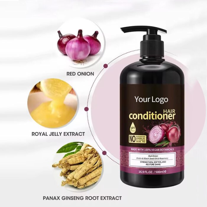 Hot Products Natural Red Onion Biotin Shampoo and Conditioner Set Anti-Dandruff Repair and Hair Regrowth Cream Product - Image 4