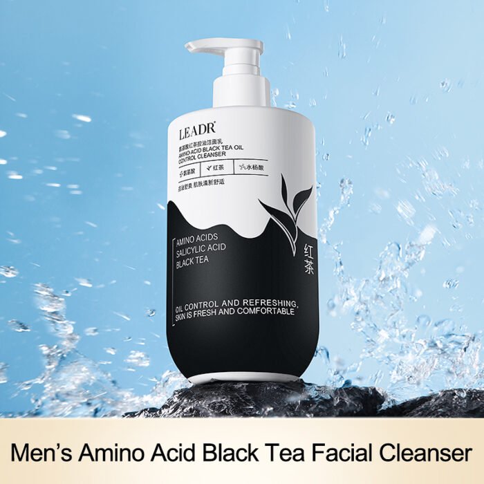 Organic Men's Amino Acids Face Wash Vegan Herbal Gel Wholesale for Oil Control and Moisturizing Black Tea Facial Cleanser - Image 5