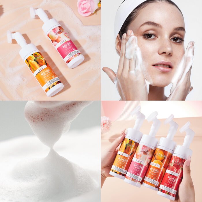 OEM Female Oily Exfoliating Glow Beauty Face Wash Organic Vegan Herbal Foaming Mousse Vitamin C enriched Dry Whitening Orange - Image 5
