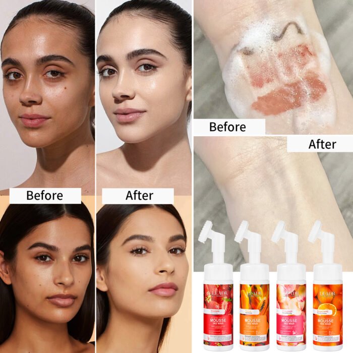 OEM Female Oily Exfoliating Glow Beauty Face Wash Organic Vegan Herbal Foaming Mousse Vitamin C enriched Dry Whitening Orange - Image 6