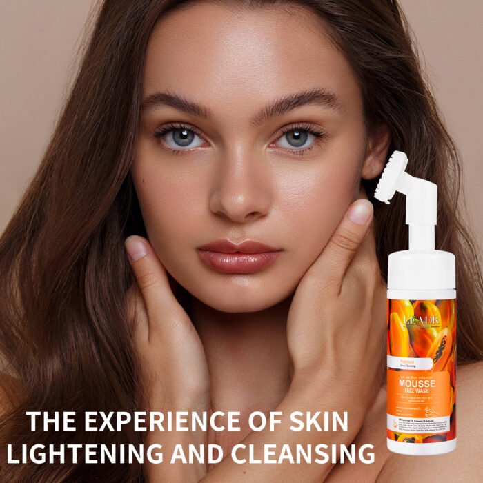 OEM Female Oily Exfoliating Glow Beauty Face Wash Organic Vegan Herbal Foaming Mousse Vitamin C enriched Dry Whitening Orange - Image 7