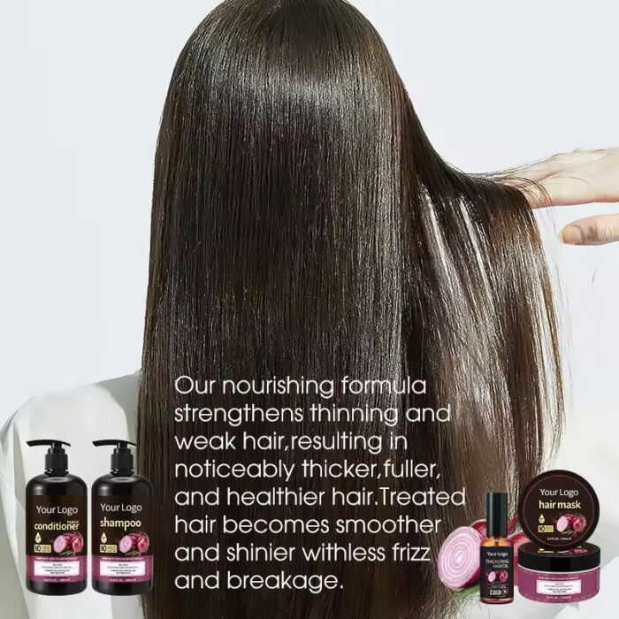 Hot Products Natural Red Onion Biotin Shampoo and Conditioner Set Anti-Dandruff Repair and Hair Regrowth Cream Product - Image 7